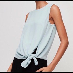 Babaton baby blue sleeveless blouse (M)